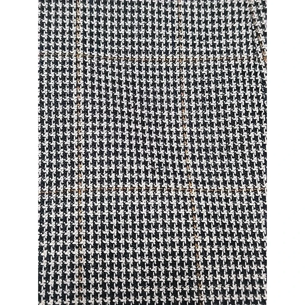 Jos A Bank 40R Silk + Wool Blend Blazer Sport Coat Suit Jacket Black Houndstooth